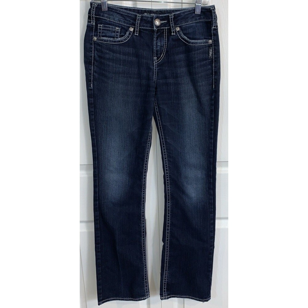 Silver Jeans Co Suki High Slim Boot Womens 29x31.5 Blue Denim Stretch Bootcut